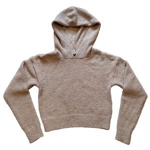 NWOT Cropped fuzzy hoodie size XS
